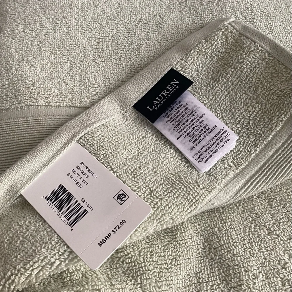 Spa Green Ralph Lauren Sanders Solid Bath Sheet 35